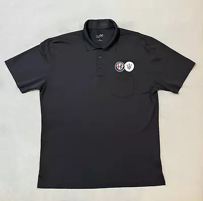 Maserati Alfa Romeo Mens Short-Sleeve Polo Black Size 2XL Embroidered Patches • $34.99