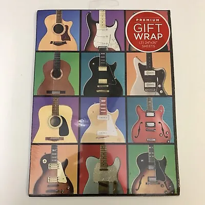 Hal Leonard Guitar Gift Wrap Novelty Music Wrapping Paper Jazz Instruments Art • $11.95