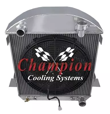 $371.95 • Buy JR Champion 4 Row Radiator W/ 16  Fan For 1917 - 1927 Ford T-Bucket Chevy Config