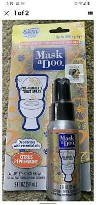 Sani-360 Mask A Doo Toilet Deodorizer Spray Citrus Peppermint- Mask Odors! • $11.25