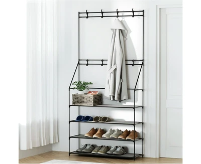 $37.99 • Buy Shoe Rack Coat Hat Stand Hallway Storage Shelves