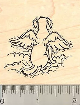 Dog Angel Rubber Stamp Wood Mounted G7003 Puppy Canine • $18