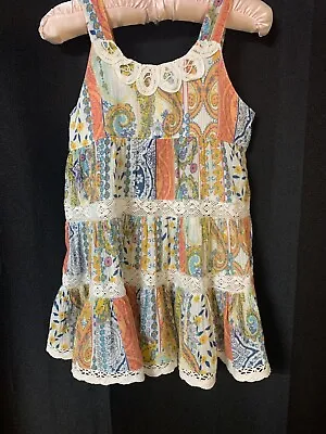 Mimi & Maggie Patchwork Paisley Lace Colorful Cotton Sundress 12 Months • $7