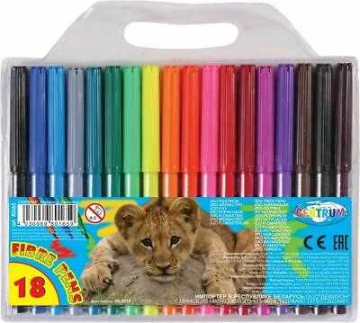 Coloured Felt Tip Pens Set Adult & Kids Children's Colouring Fine Fibre 18 Pens • £2.95