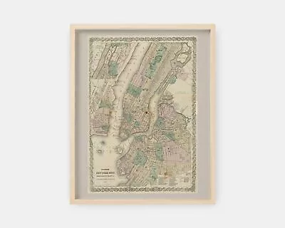 1873 Colton's New York City Map Print Poster • $42