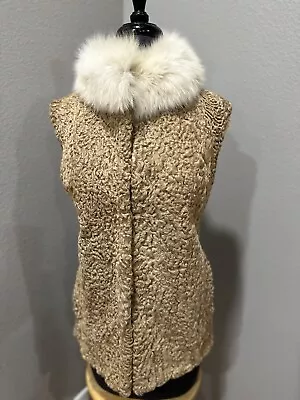 Vintage Embassy Furs Toronto Canada Vest Russian Sable Fur Size Medium Astrakhan • $299.99