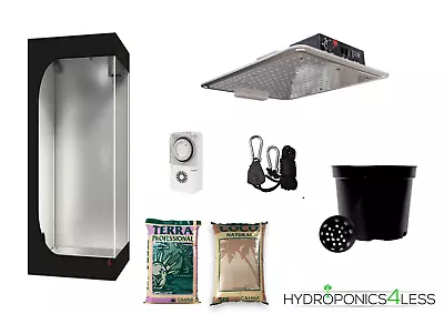 Complete Hydroponic Small Grow Room Tent Canna Coco Terra LED 110w 40x40cm Kit • £179.99