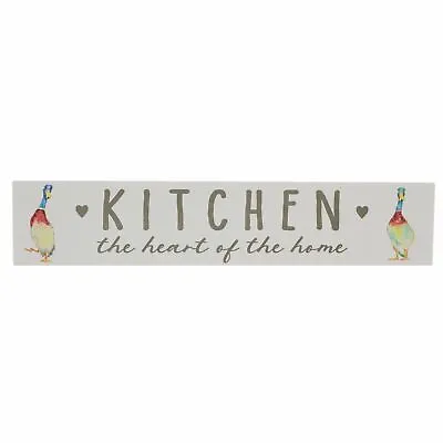 £12.99 • Buy 50cm Wooden Duck Plaque | Shabby Chic Hanging Signs | Kitchen Wall Decoration