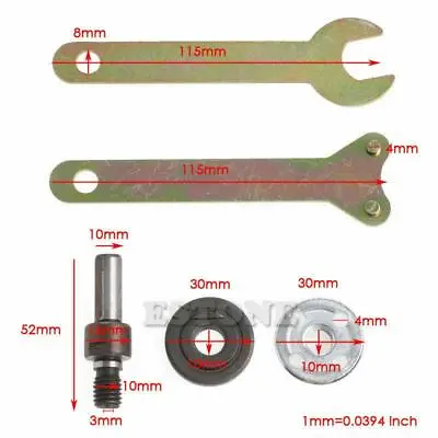 M10/16mm Hole Drill Angle Grinder Mandrel Adapter Disc Holder Kit Spanner Kit • $5.56