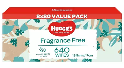 640 HUGGIES Thick Baby Wet Wipes Bulk Mega Pack Fragrance Free- Baby Wipes • $32.70