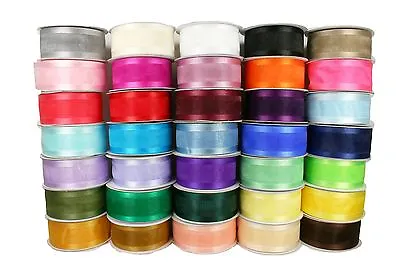 1-1/2  Organza SATIN EDGE Sheer Ribbon 100% Nylon Choose Color & Yards Amount • $1.52
