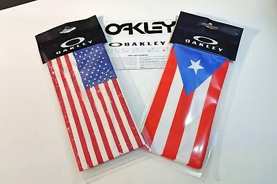 (2) New Oakley Microfiber Bags ~ USA American & Puerto Rico PR Flag + Decal  • $22.95