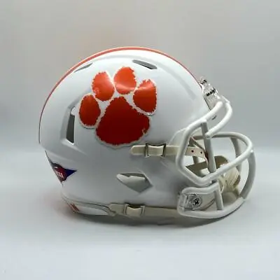 Clemson Tigers CUSTOM Concept Matte White Mini Football Helmet • $65