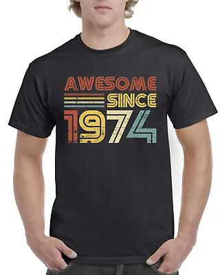 Mens 50th Birthday Gifts For Him T Shirt 50th Present 50 Years Old Born In 1974 • £12.99