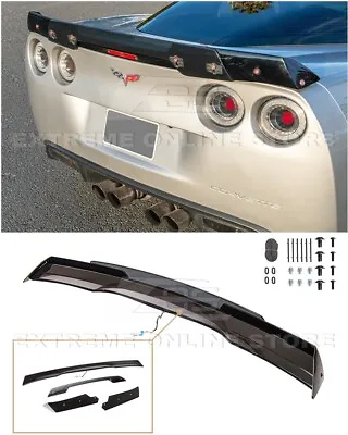 For 05-13 Corvette C6 | C6.5 GLOSSY BLACK Rear Spoiler Smoke Tinted Wickerbill • $499.98