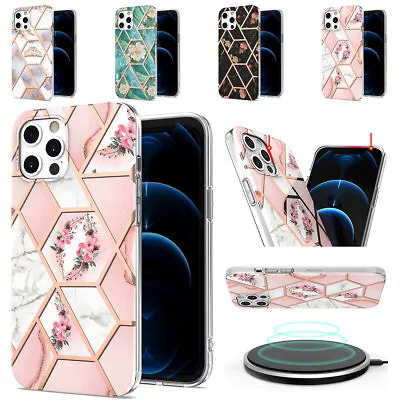 $11.29 • Buy For IPhone 13 12 11 Pro Max XR X 8 7 Plus Marble Pattern Hybrid Hard Case Cover