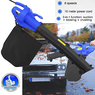 Garden Gear Electric Leaf Blower Vacuum Shredder Mulcher 45L 3-in-1 3500W 10M • £38.71