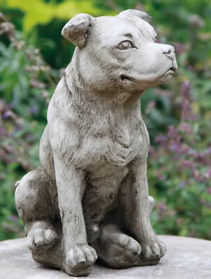 Staffordshire Bull Terrier Dog Stone Statue | Animal Pup Outdoor Garden Ornament • £37.99