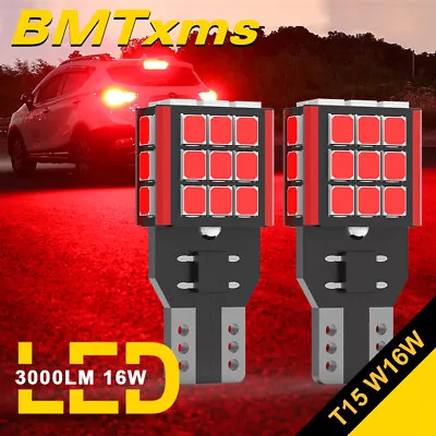 2x LED 3rd Center High Stop Brake Light Lamp Bulbs Red 921 912 T15 W16W Canbus • $10.99