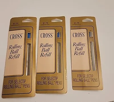 New Vintage Cross Refills For Rolling Ball Pen Black Ink  NOS Lot 3 • $30