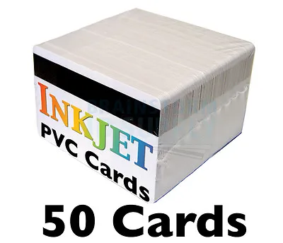 50 Inkjet PVC Cards W/ HiCo Mag Stripes - For Epson & Canon Inkjet Printers • $23.99