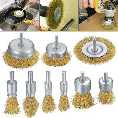 9Pcs Rotary Drill Wire Brush For Wheel Cup Twisted Metal Removal Rust/Corrosion • $21.93