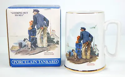 Norman Rockwell's Seafarers 24k Gold Trim Porcelain Mug  Looking Out To Sea  New • $7.89