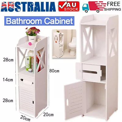 Bathroom Storage Shelf Toilet Paper Shelf Standing Rack Organizer Cabinet Holder • $48.98