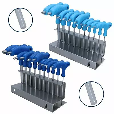 20pc Metric MM + Imperial AF T Bar Hex Key Set Allen Keys 2 – 10mm 3/32” – 3/8” • £21.30