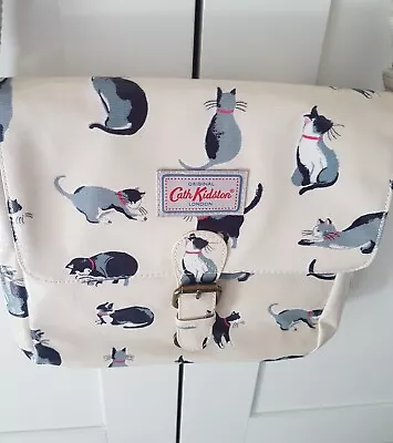 Cath Kidston Ladies Satchel / Shoulder Bag Painted Cats On Cream Oilcloth *NWOT* • £23.95
