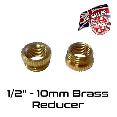 £2.95 • Buy Pack Of 2 Brass Lamp Holder Reducer 1/2  TO 10mm - Lighting Adapter *UK Seller*