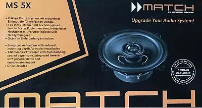 $36.33 • Buy Match MS 5X 2-Wege Coax Speaker 13 CM, 5,25 Inch, 120 Watt 1 Pair MS5X