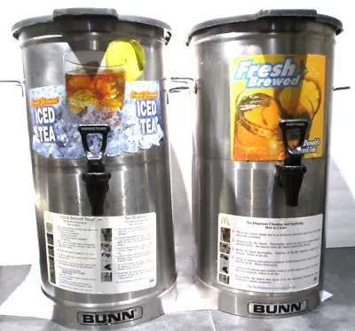 TWO _ BUNN Iced Tea Dispensers 4 Gallon Stainless Oval TDO-4 • $150