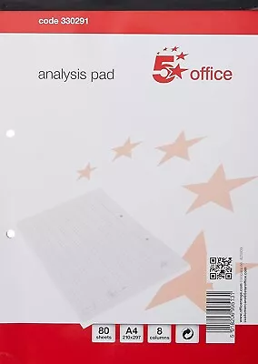 Analysis Pad 8 Columns 80 Sheets - A4 297 X 210mm • £5.99