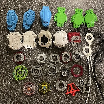 Beyblade Bundle Parts - Launchers And Beyblade Parts Metal And Plastic Hasbro • $49