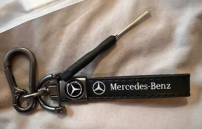 MERCEDES-BENZ Genuine Leather Keychain Car Key Chain Ring Fob Holder For NEW • $12.99
