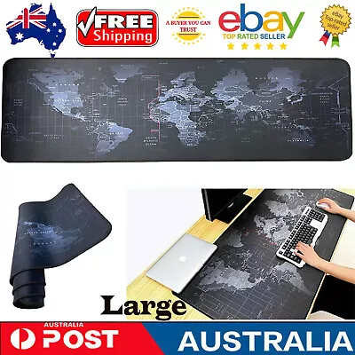 Extended Gaming Mouse Pad Large Size Desk Keyboard Mat World Map Washable Mat AU • $14.99