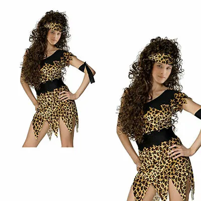 Costume Leopard Prehistoric Girl Cave Cavewoman Womens Fancy Dress XMS Costume • £6.99