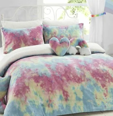 Teddy Bear Fleece Duvet Cover Set Sherpa Thermal Warm Bedding Set Reversible • £20.99