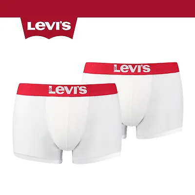 Levis 2 Pack Solid Basic Trunk Short Briefs White 200SF • £19.99