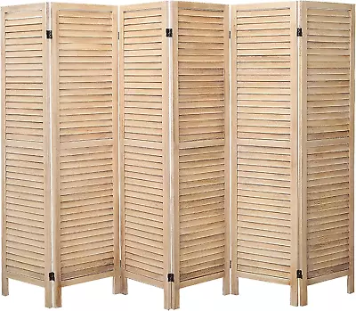 Room Divider 6 Panel Wooden Room Divider Wall 6 Panel Folding Privacy Screens • $125.99