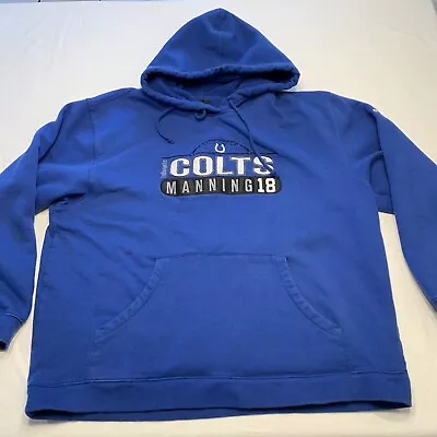 Reebok NFL Indianapolis Colts Manning #18 Hoodie Sweatshirt Men’s XL • $16.19