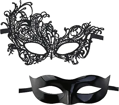 BOZILY Masquerade Ball Masks Couple Lace Masks Mardi Gras Mask Mascarade For • £10.05