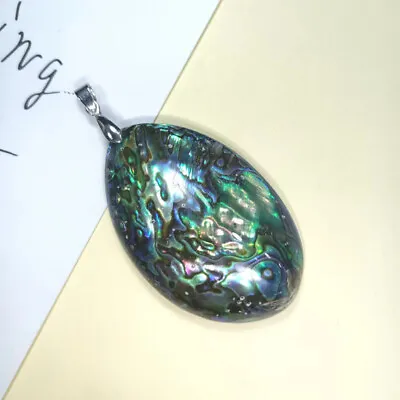 Natural Abalone Shell Pendants Necklace Water Drop Shell Craft Necklace Charms • £4.66