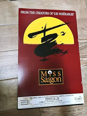 $29 • Buy Vtg Miss Saigon Theater Play Poster Signed Broadway Cast 1988 Window Card 22 