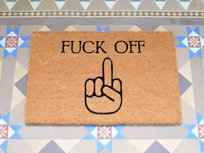 F**k Off Door Mat Coir PVC Backing Rude Novelty Funny Insult Entrance Mat Gift • £13.99