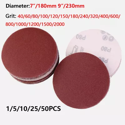 7'' 9'' Hook And Loop Sanding Disc 180mm 230mm Sandpaper Sander Pad 40-2000 Grit • $3.37