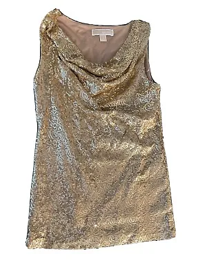 Michael Kors Gold Sequin Top Size S • $25