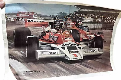 Michael Turner - ‘James Hunt - McLaren - 1977 British Grand Prix’ Vintage Poster • $15