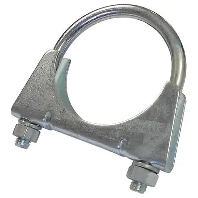2 X M8 Pipe Clamp / U Bolt Clamps With Nuts / Mild Steel Connector Joint Clip • £8.99